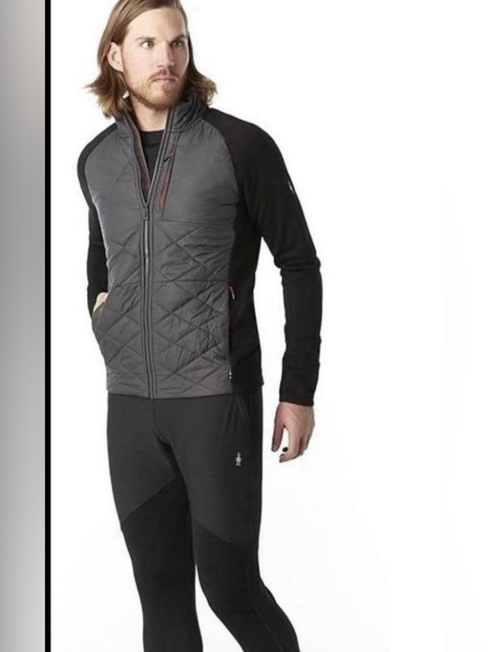 Smartwool Smartloft 120 Jacket Mens XL Black Gray Merino Wool Insulated